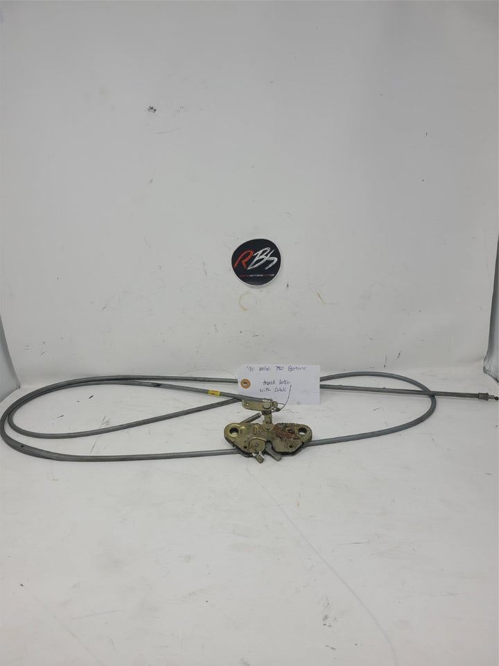 Volvo 780 Bertone Trunk Latch with Release Cable 1990 OEM Boot Lock Mechanism