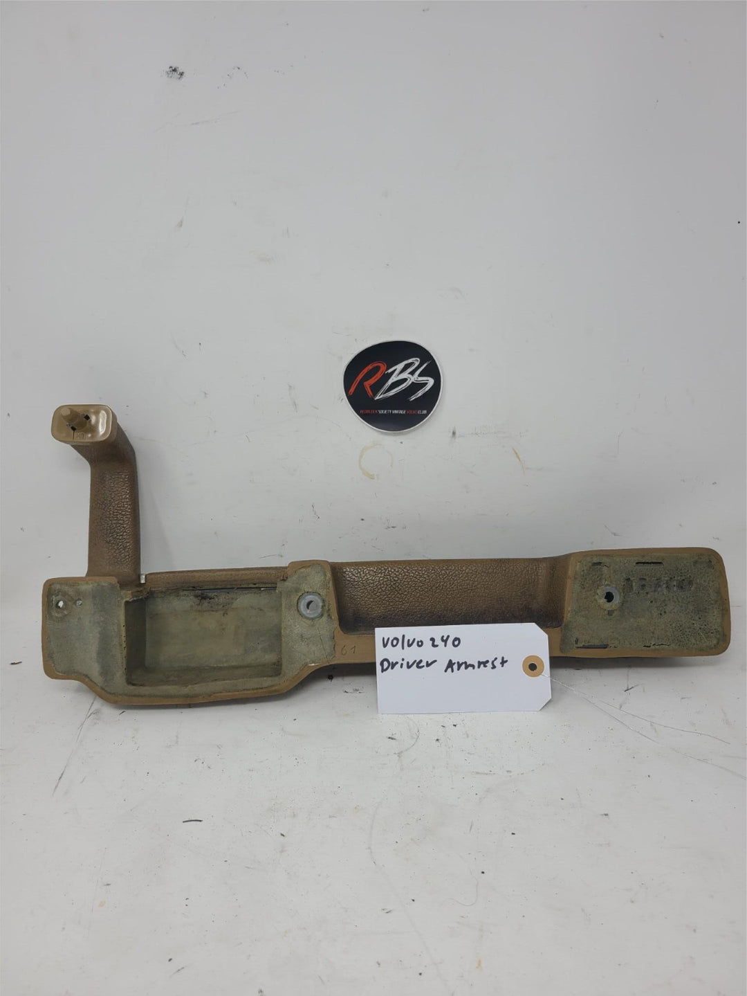Volvo 240 DL Driver Door Armrest Tan Brown OEM Handle 1975–1993 Original