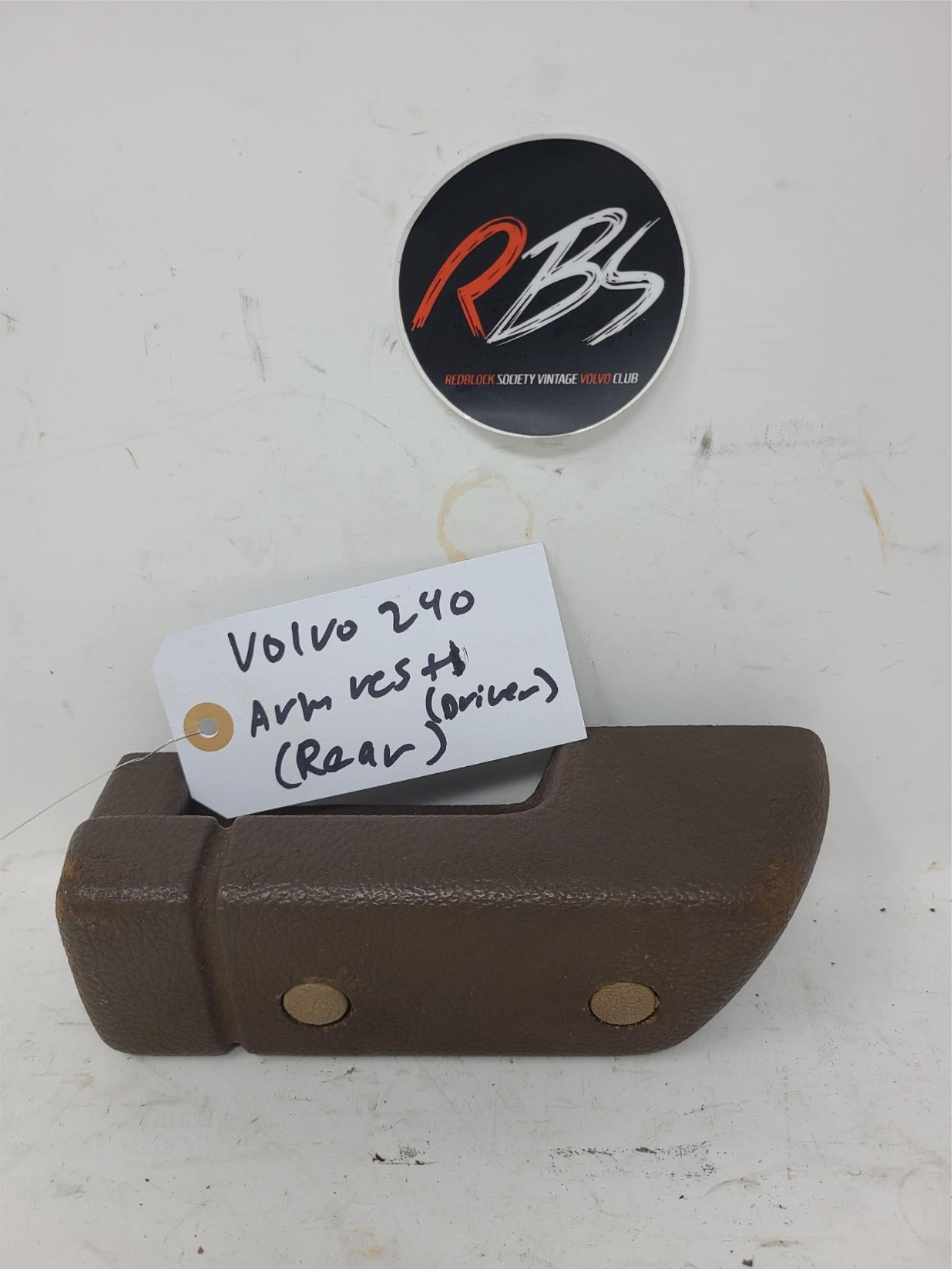 Volvo 240 Rear Door Armrest Brown Driver Side OEM Interior Handle