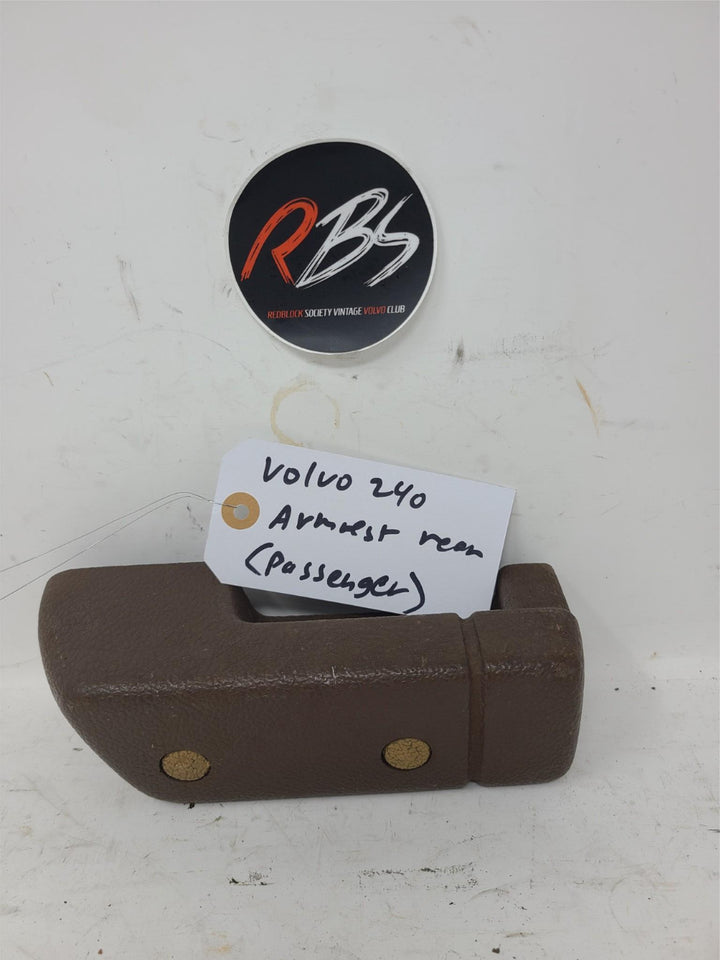 Volvo 240 Rear Door Grab Handle OEM Brown Passenger Side Armrest Trim