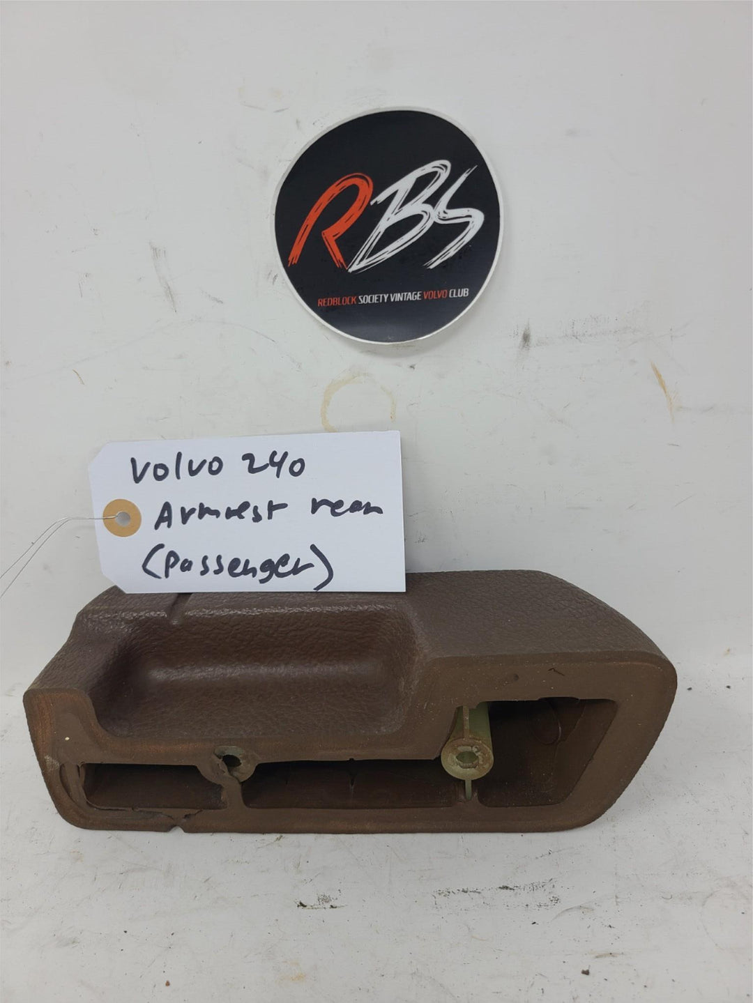 Volvo 240 Rear Door Grab Handle OEM Brown Passenger Side Armrest Trim