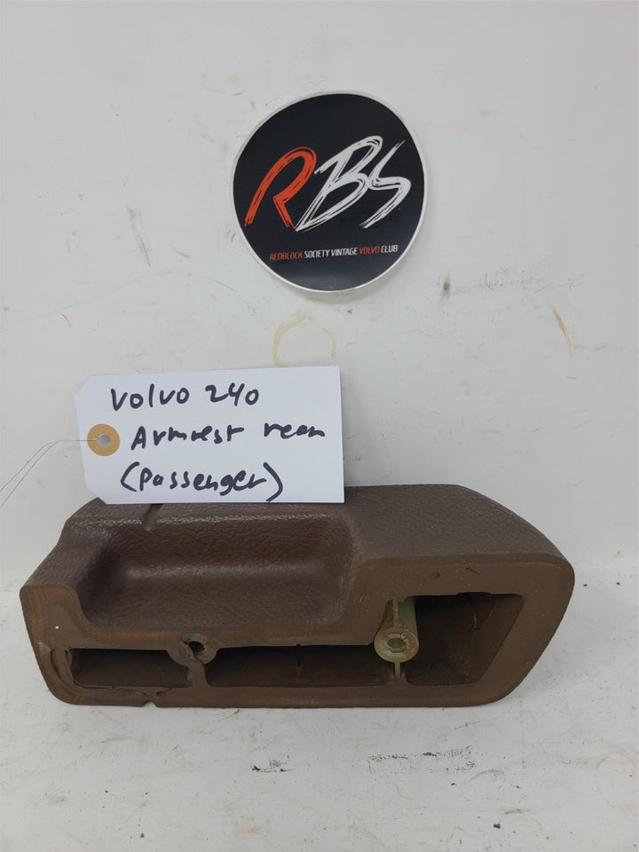 Volvo 240 Rear Door Grab Handle OEM Brown Passenger Side Armrest Trim