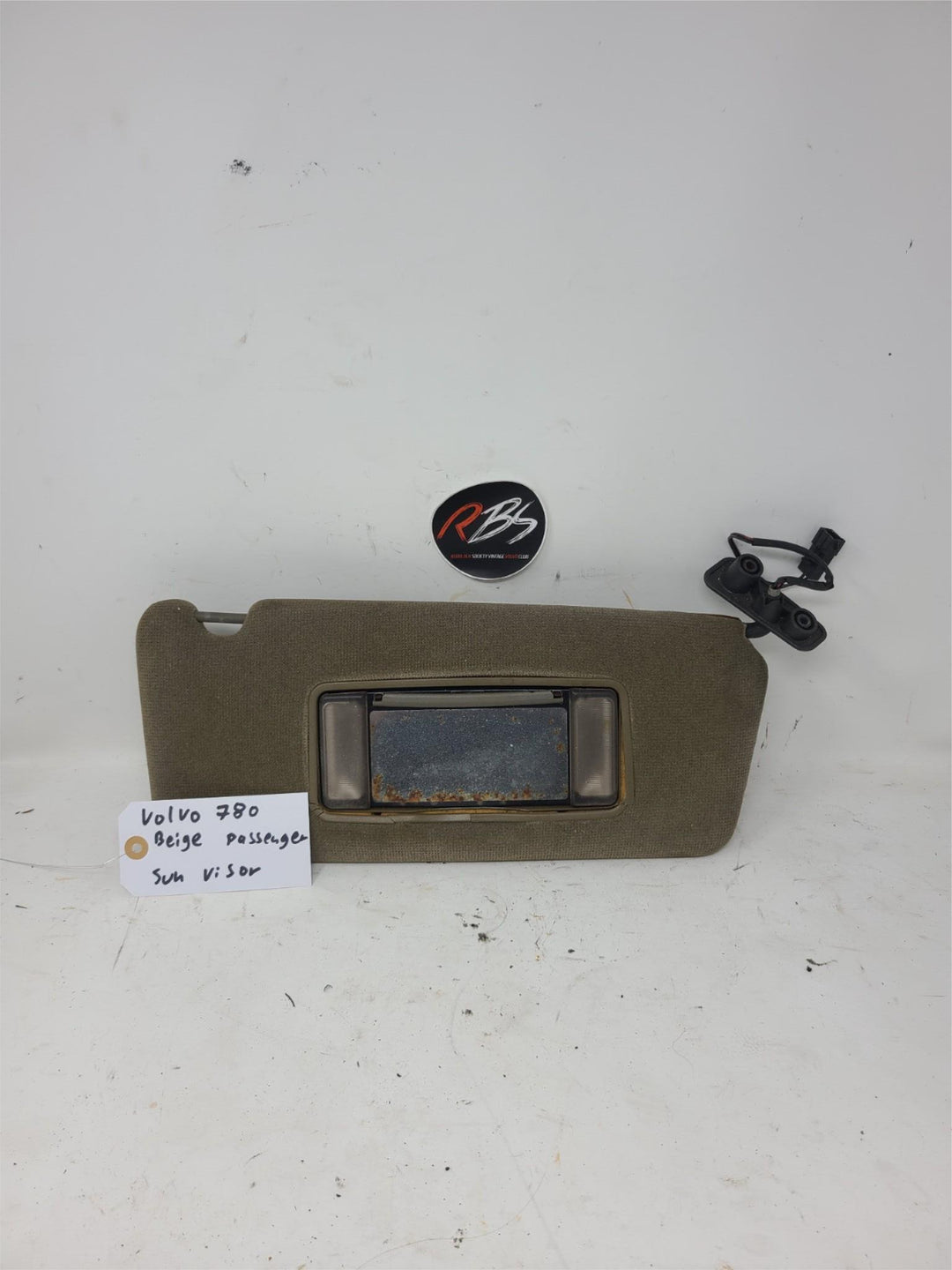 Volvo 780 Sun Visor Passenger Side Beige OEM Lighted Vanity Mirror