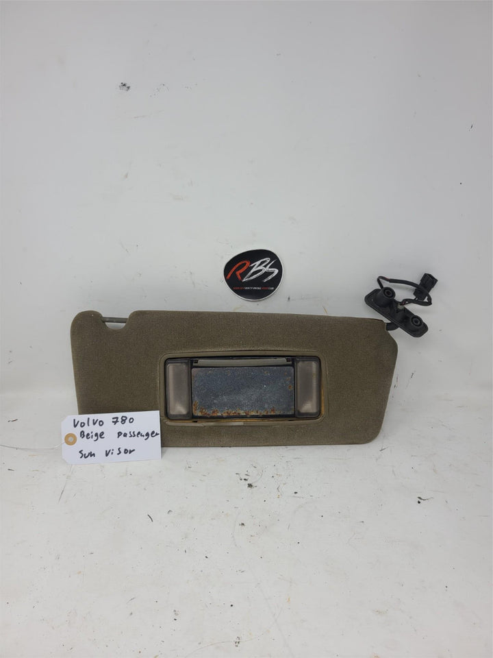 Volvo 780 Sun Visor Passenger Side Beige OEM Lighted Vanity Mirror