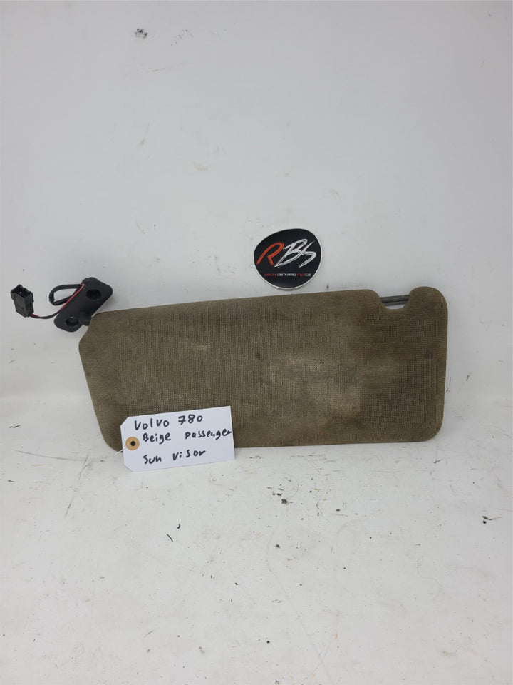 Volvo 780 Sun Visor Passenger Side Beige OEM Lighted Vanity Mirror