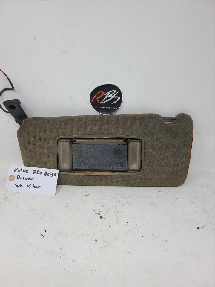 Volvo 780 Sun Visor Driver Side Beige OEM Lighted Vanity Mirror