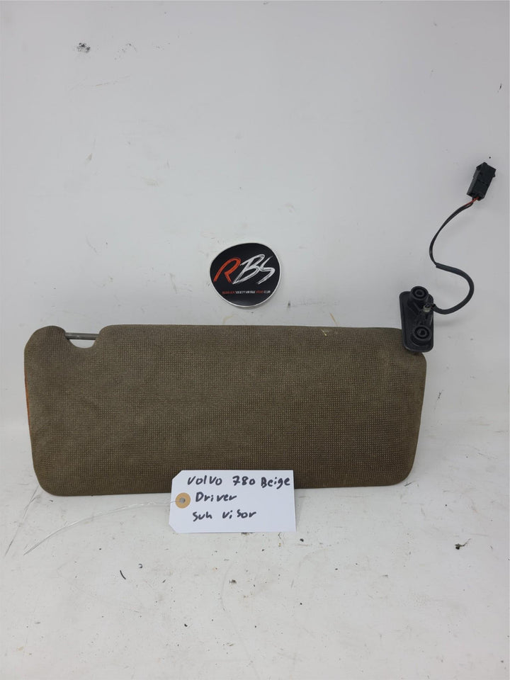 Volvo 780 Sun Visor Driver Side Beige OEM Lighted Vanity Mirror
