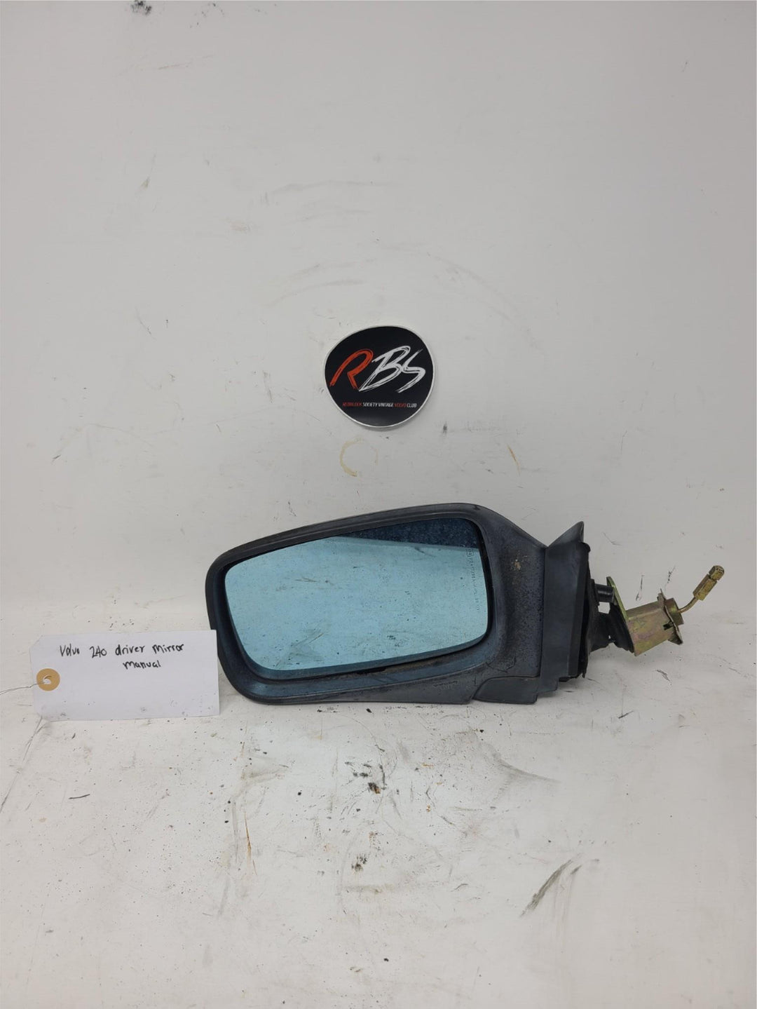 Volvo 240 Driver Side Mirror Manual OEM Original 1985–1993 Black Housing