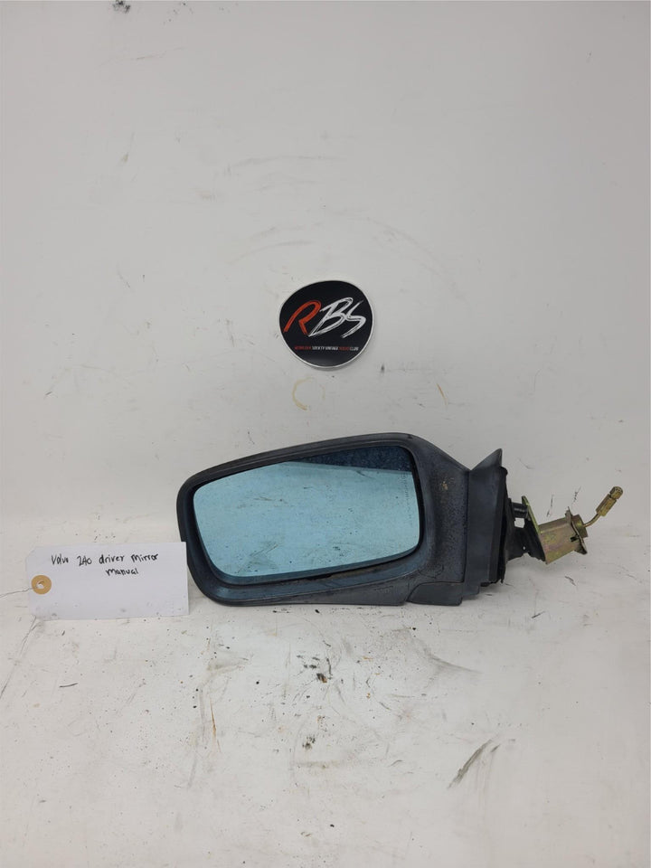 Volvo 240 Driver Side Mirror Manual OEM Original 1985–1993 Black Housing