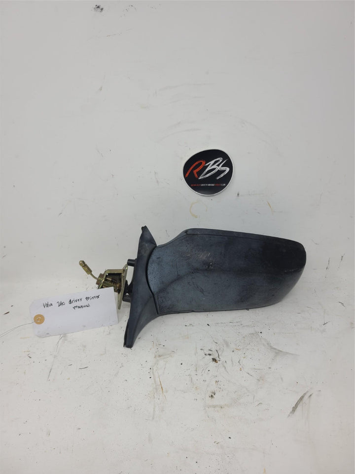 Volvo 240 Driver Side Mirror Manual OEM Original 1985–1993 Black Housing