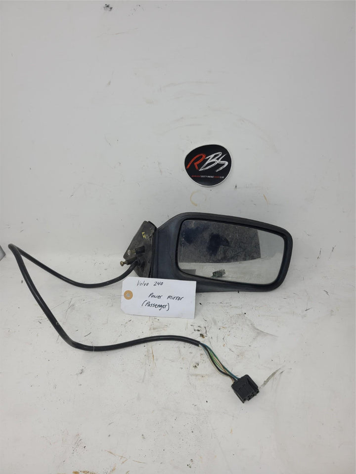 Volvo 240 Passenger Side Power Mirror OEM Electric 1985–1993 Black Housing