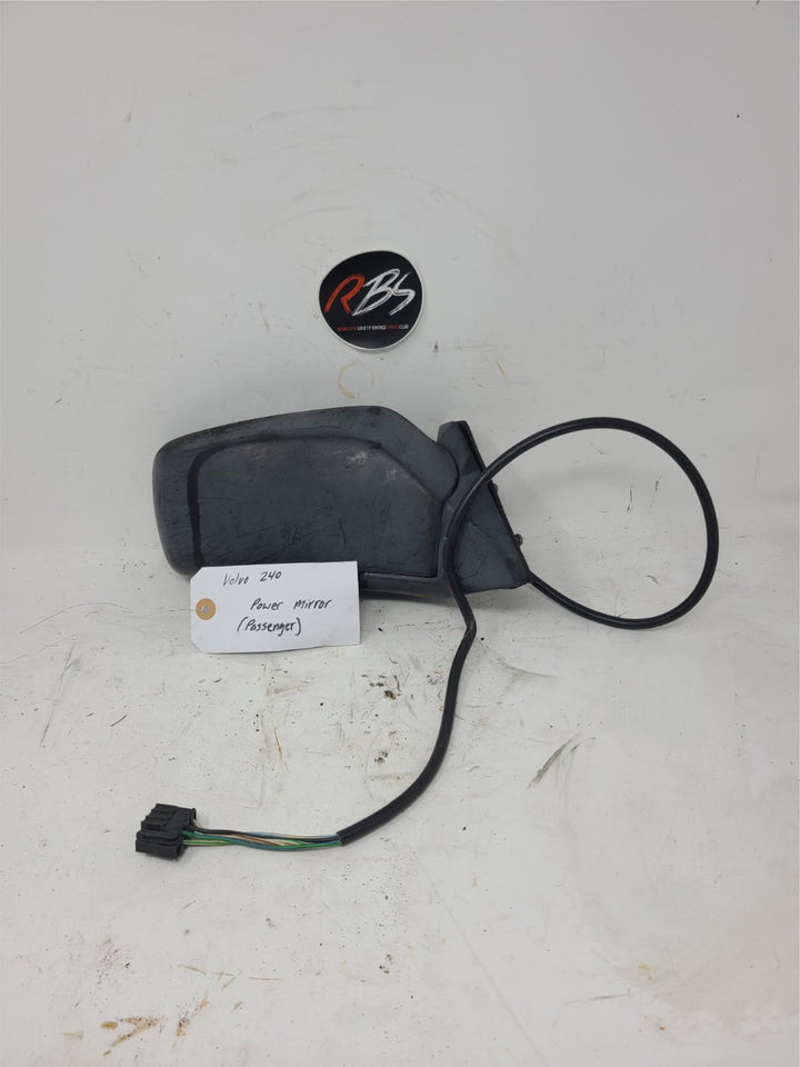 Volvo 240 Passenger Side Power Mirror OEM Electric 1985–1993 Black Housing
