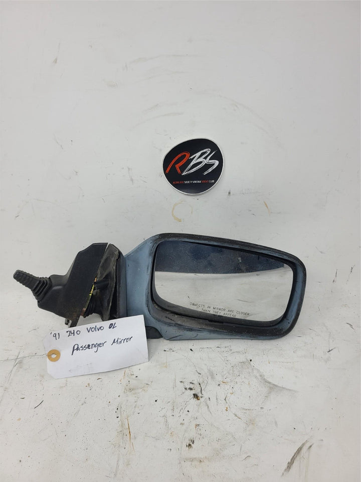 Volvo 240 DL Passenger Side Mirror Power OEM 1991 Blue Black Original