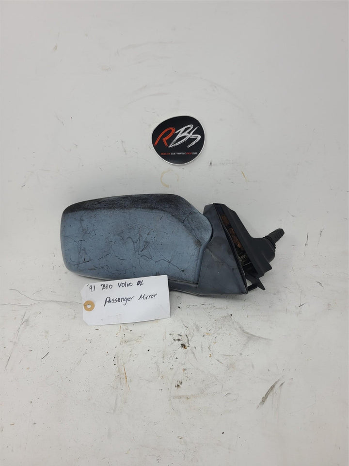 Volvo 240 DL Passenger Side Mirror Power OEM 1991 Blue Black Original