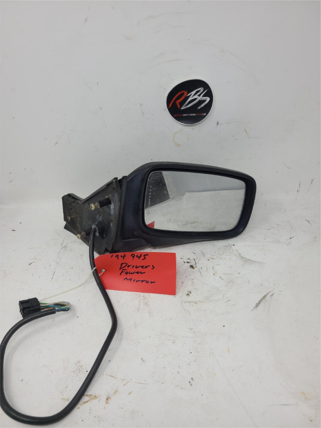 Volvo 740 Passenger Side Manual Mirror OEM 1991 Blue Black Original