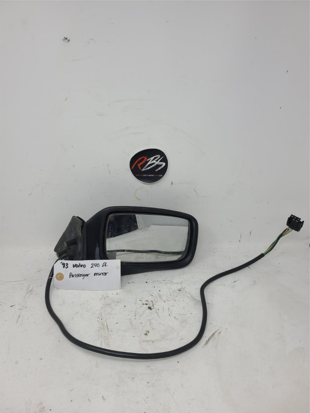 Volvo 240 DL Passenger Side Power Mirror OEM 1993 Black Electric Heated