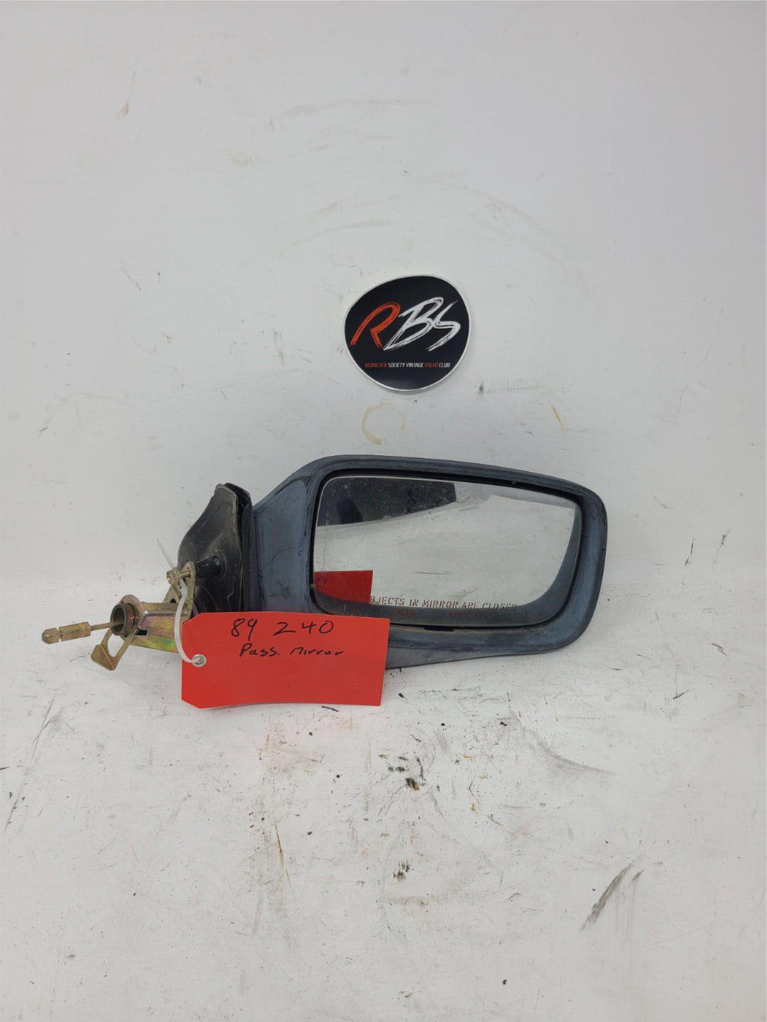 Volvo 240 Passenger Side Manual Mirror OEM 1989 Black Right Door Mount