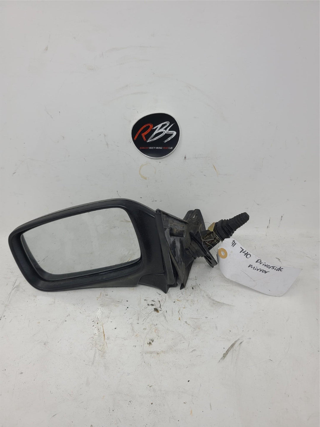 Volvo 740 Driver Side Manual Mirror OEM 1991 Black Left Door Mount