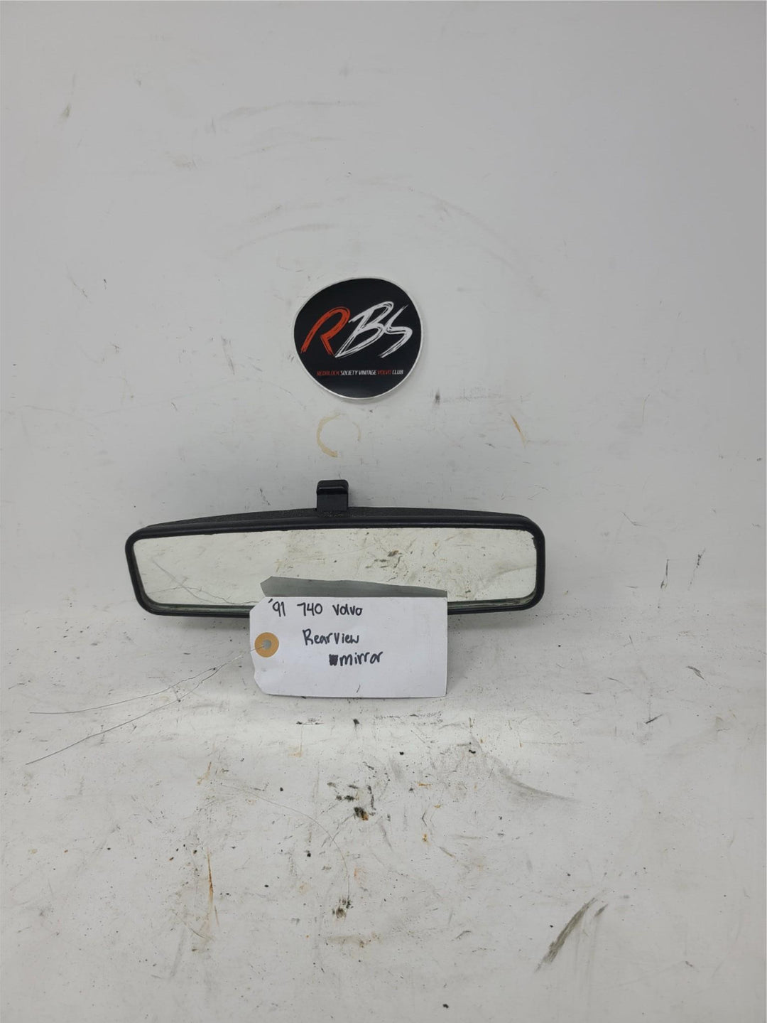 Volvo 740 Rear View Mirror OEM 1991 Black Interior Manual Day Night Original