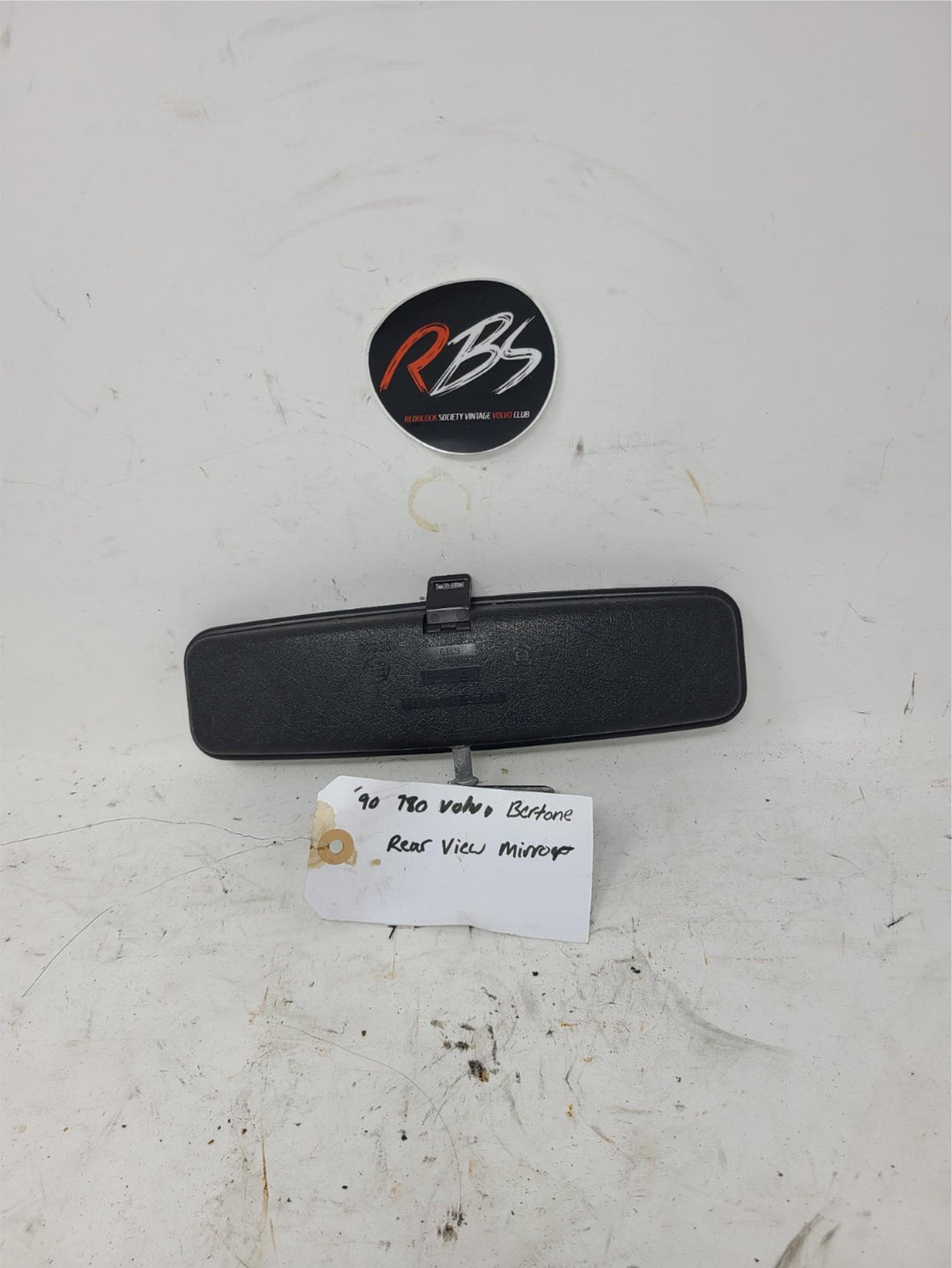 Volvo 780 Bertone Rear View Mirror OEM 1990 Black Interior Manual Day Night