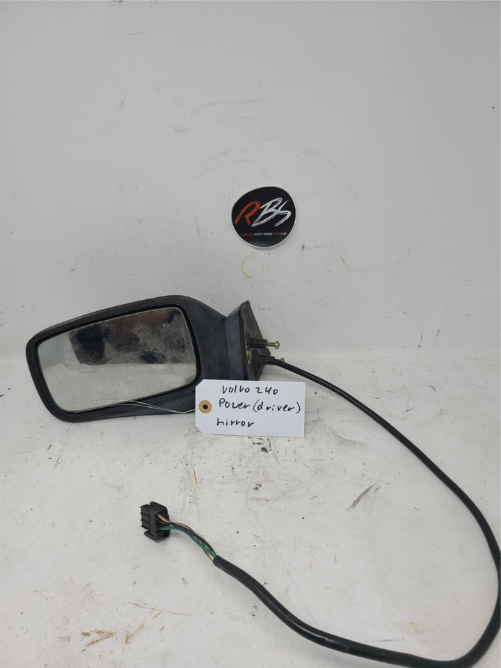 Volvo 240 Driver Side Power Mirror OEM Black Electric Door Mirror 1986-1993