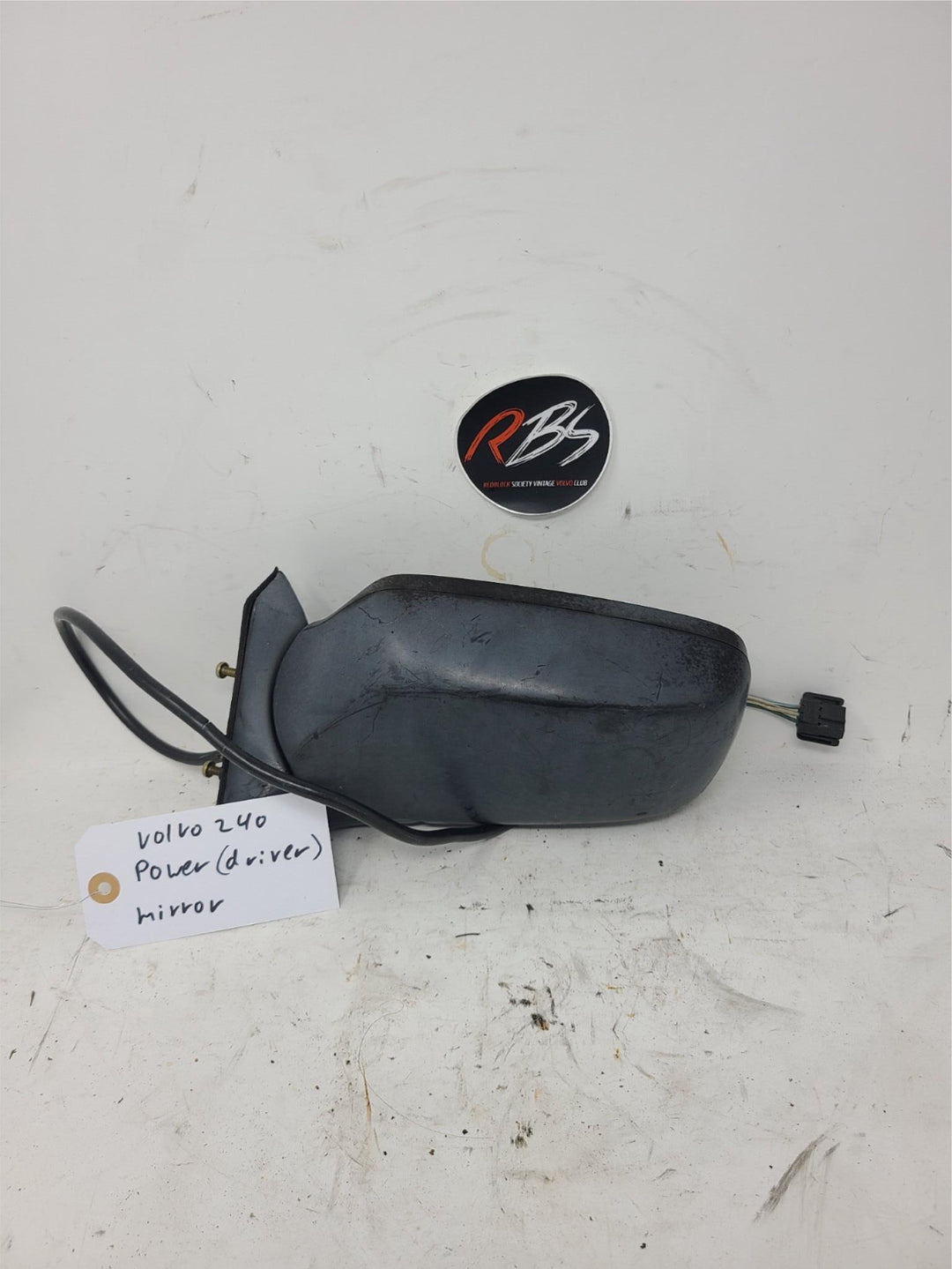 Volvo 240 Driver Side Power Mirror OEM Black Electric Door Mirror 1986-1993