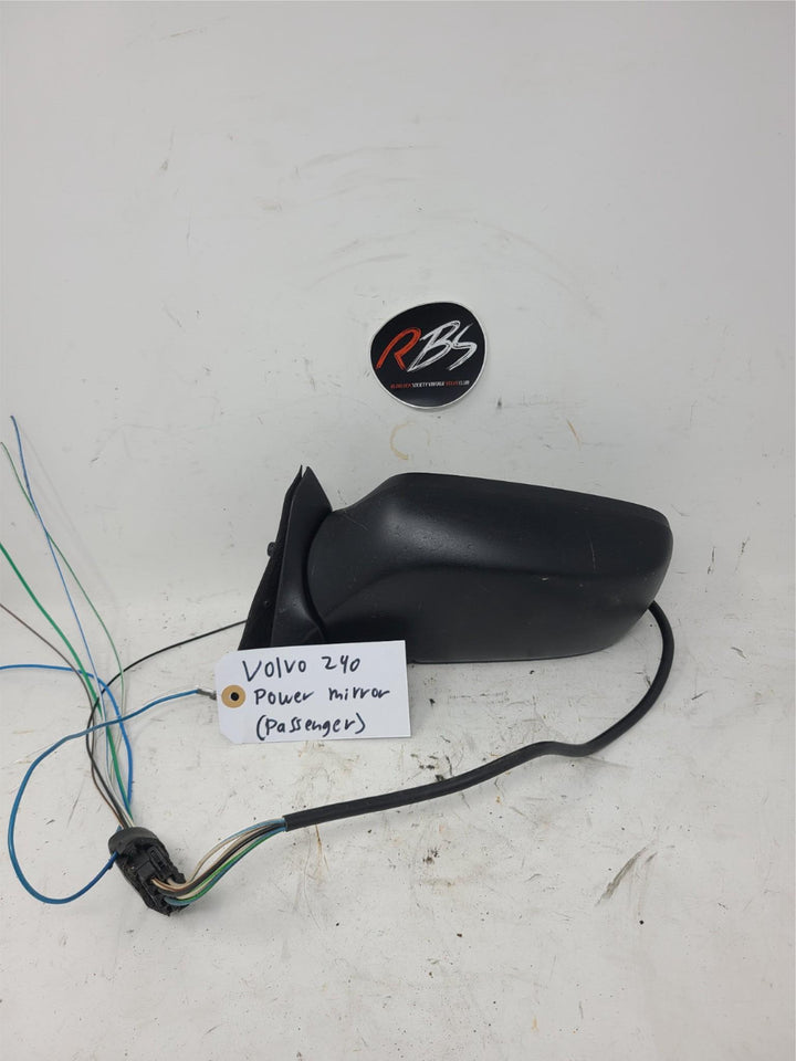 Volvo 240 Passenger Side Power Mirror OEM Black Electric Door Mirror 1986-1993