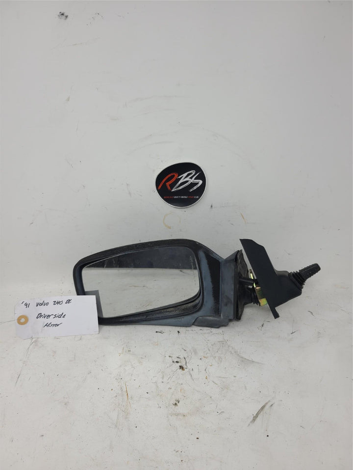 Volvo 240 DL Driver Side Mirror OEM Manual Adjust Black Door Mirror 1986-1993