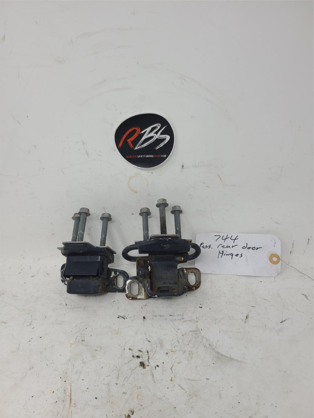 Volvo 740 744 Rear Right Door Hinges OEM Upper & Lower Set 1985-1992 Genuine