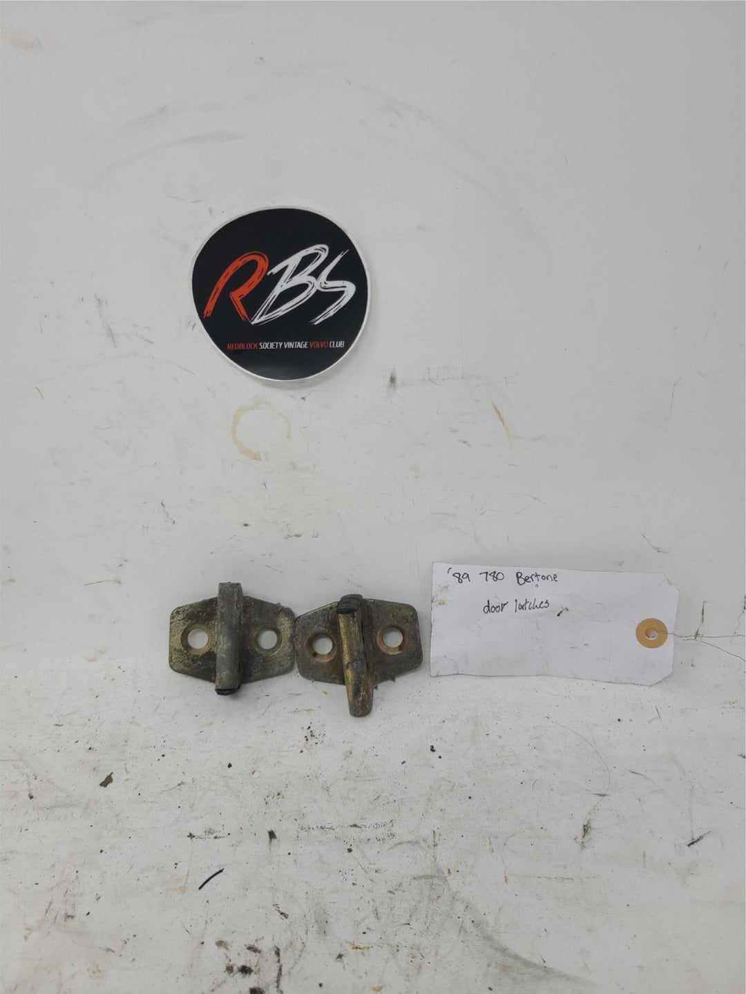 Volvo 780 Bertone Door Latch Striker Set OEM 1986-1991 Genuine Factory Pair