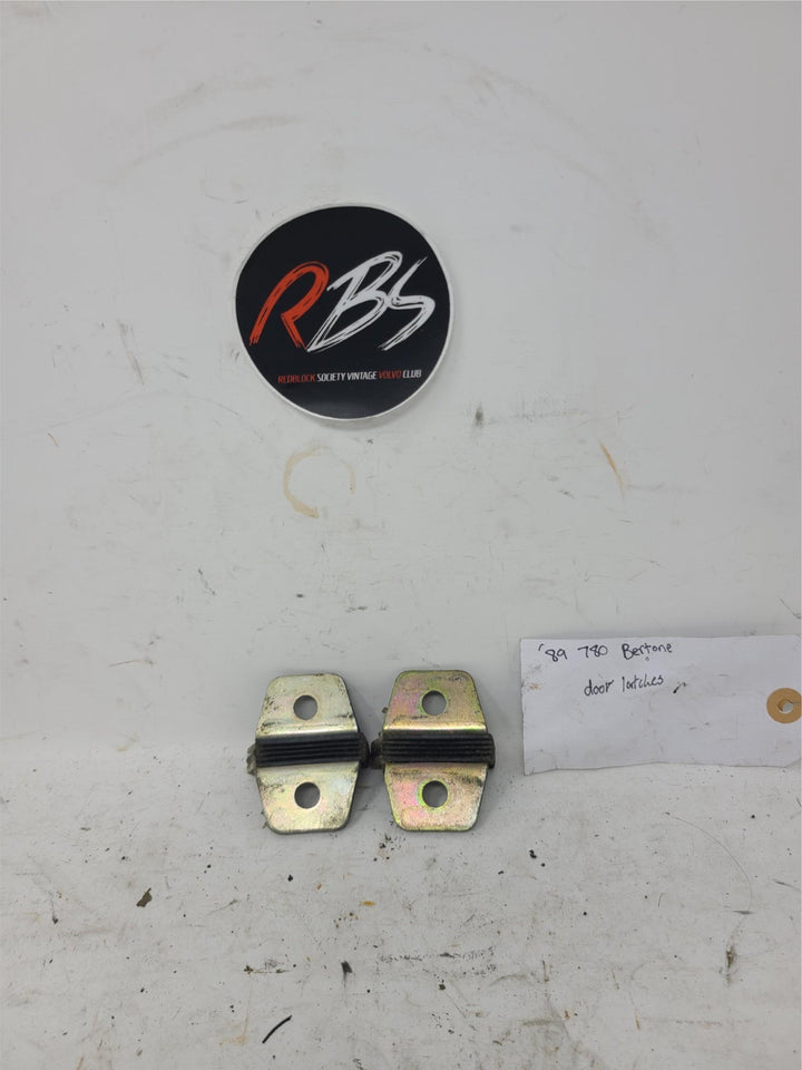 Volvo 780 Bertone Door Latch Striker Set OEM 1986-1991 Genuine Factory Pair