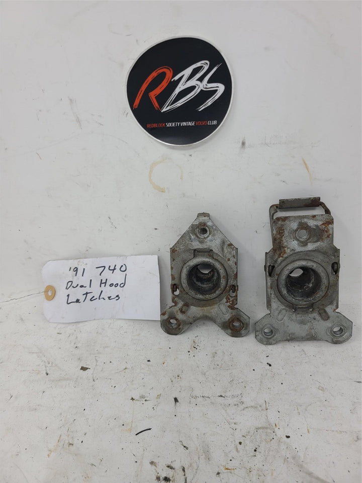Volvo 740 760 940 Dual Hood Latch Pair OEM 1988–1992 Left & Right Catch Set