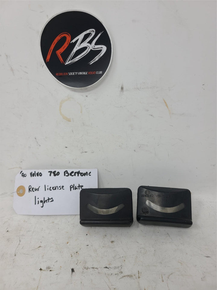 Volvo 780 Bertone Rear License Plate Light Set OEM Sidler 2282149 1986–1991