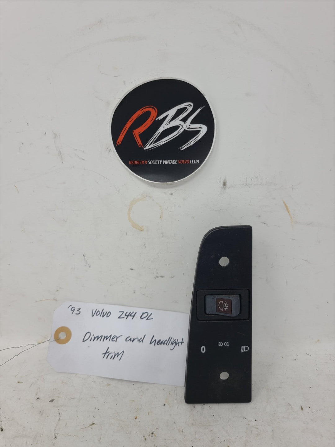 Volvo 244 DL Headlight Dimmer Switch Trim Panel OEM 1993 Dashboard Part