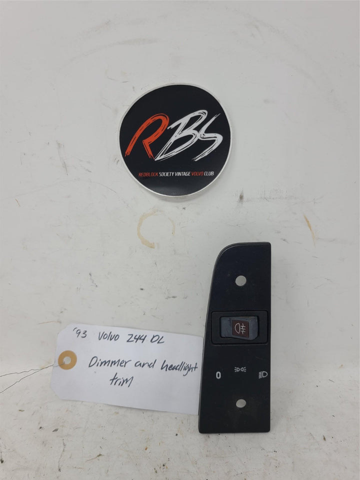 Volvo 244 DL Headlight Dimmer Switch Trim Panel OEM 1993 Dashboard Part