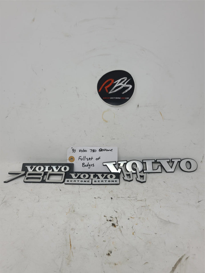 Volvo 780 Bertone Rear Emblem Set VOLVO 780 BERTONE Badges OEM 1990 Full Set