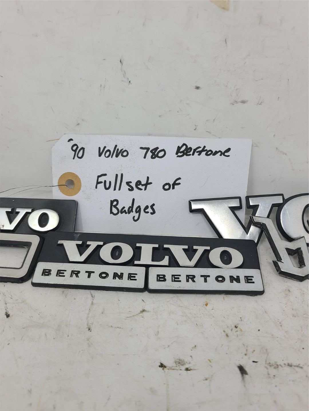 Volvo 780 Bertone Rear Emblem Set VOLVO 780 BERTONE Badges OEM 1990 Full Set