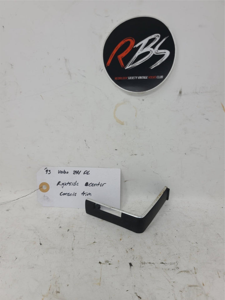 Volvo 240 DL Center Console Trim Right Side Black Chrome OEM 1993 Interior
