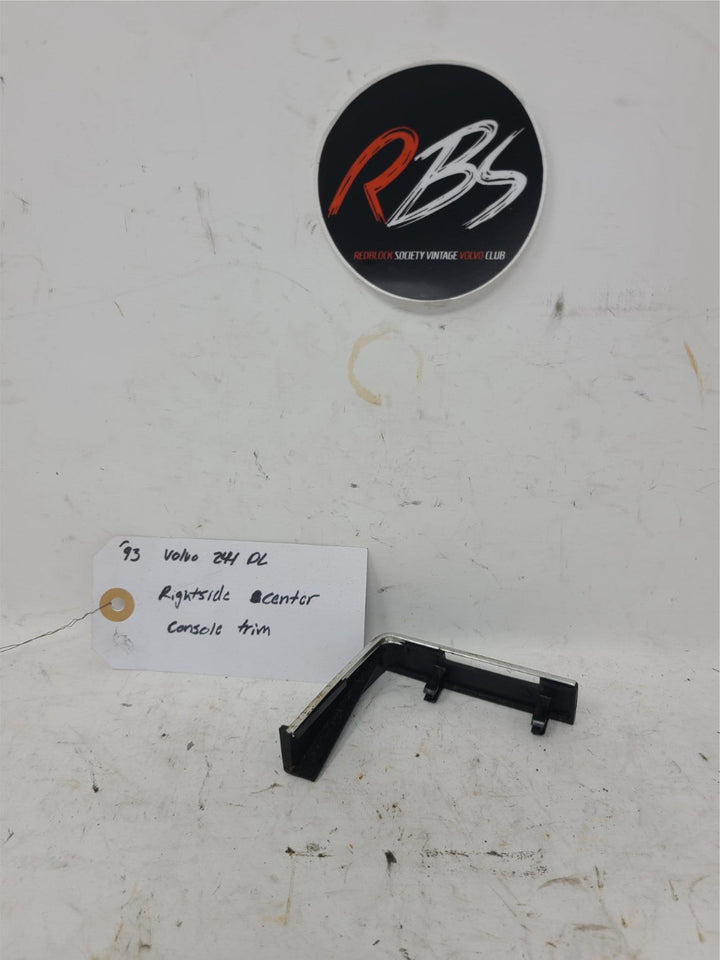 Volvo 240 DL Center Console Trim Right Side Black Chrome OEM 1993 Interior