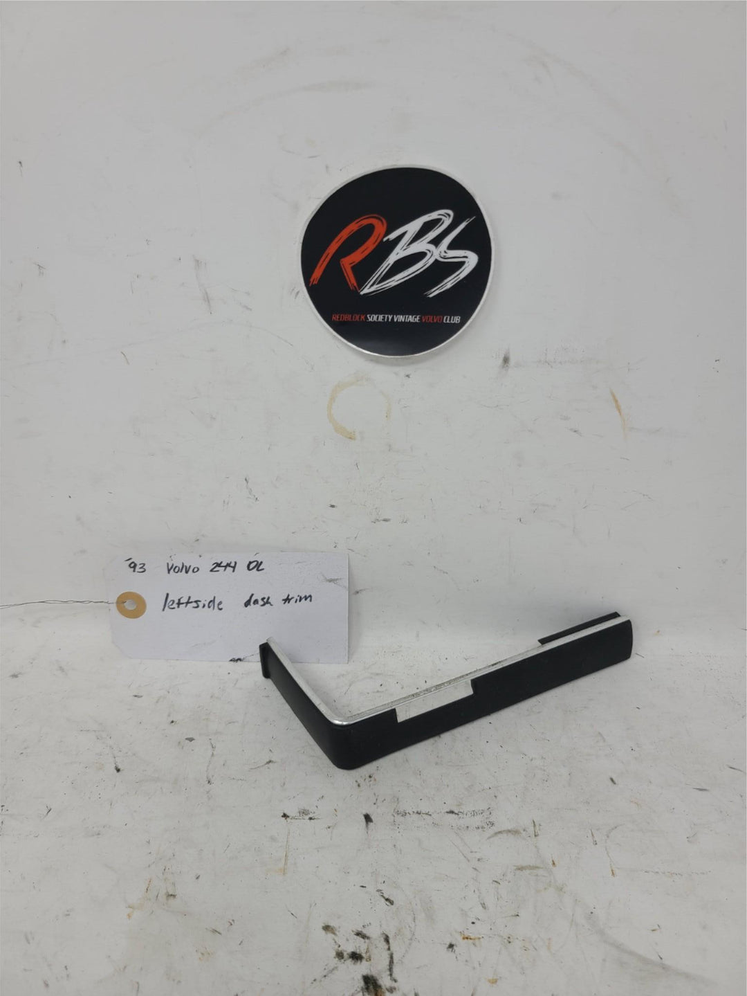 Volvo 240 DL Left Side Dash Trim Chrome Black OEM 1993 244 Interior Panel