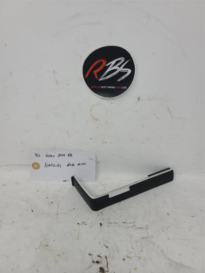 Volvo 240 DL Left Side Dash Trim Chrome Black OEM 1993 244 Interior Panel