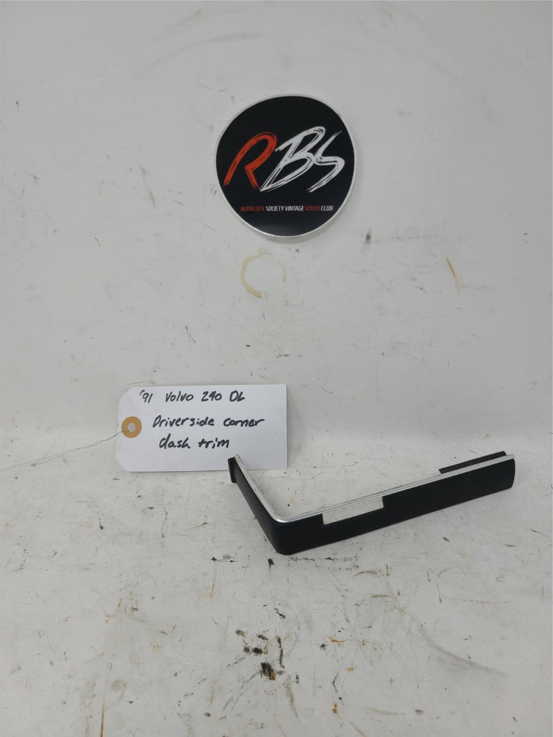 Volvo 240 DL Driver Side Corner Dash Trim Black Chrome OEM 1991 244 Interior