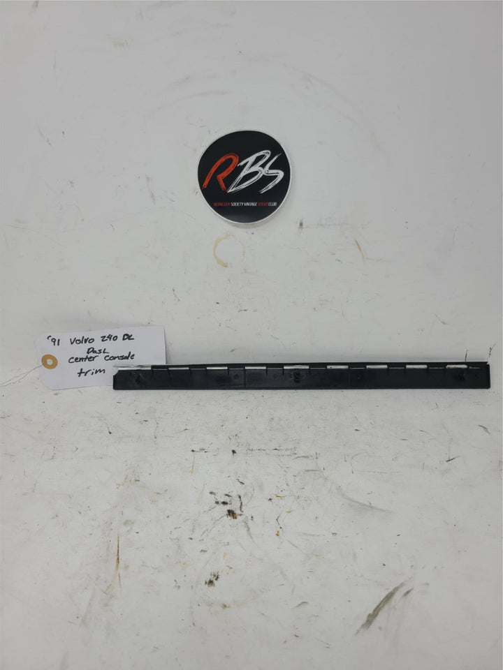 Volvo 240 DL Center Console Dash Trim Panel OEM 1991 Black Interior Strip