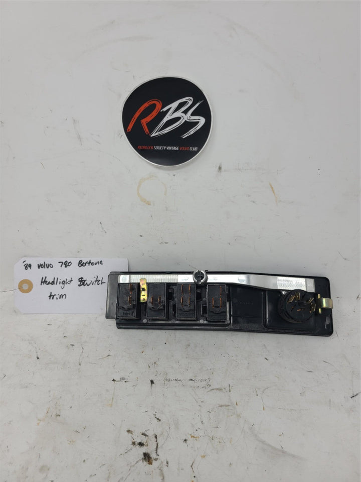 Volvo 780 Bertone Headlight Switch & Trim Panel OEM 1989 Fog Defrost Controls