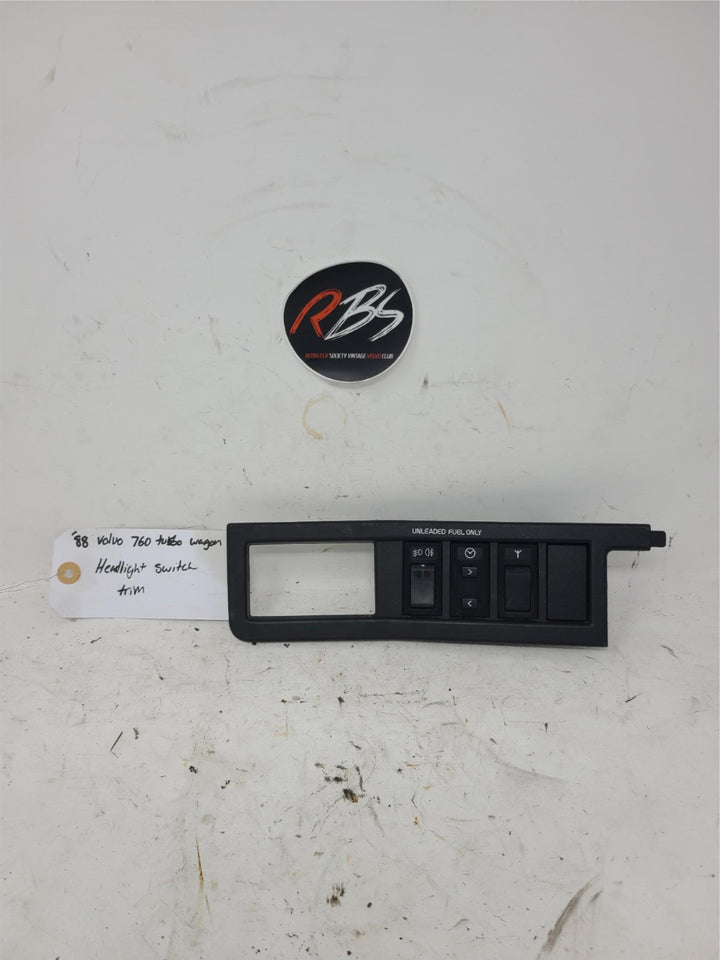 Volvo 760 Turbo Wagon Headlight Switch Trim Panel OEM 1988 Dash Bezel