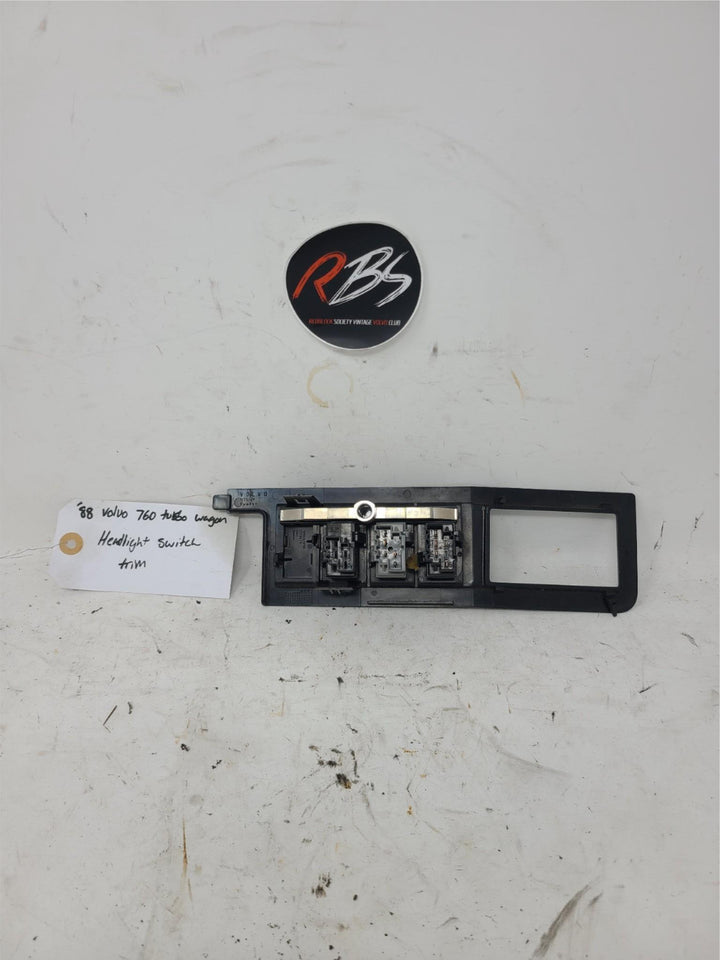 Volvo 760 Turbo Wagon Headlight Switch Trim Panel OEM 1988 Dash Bezel