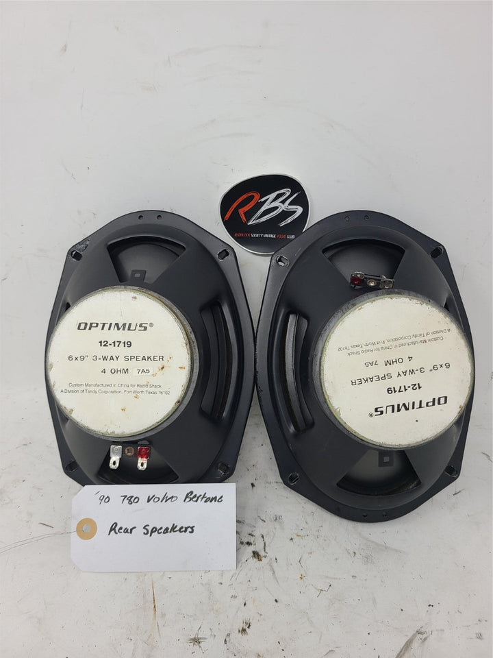 Volvo 780 Bertone Rear Speakers Pair OEM 6x9 3-Way 4 Ohm Optimus 12-1719