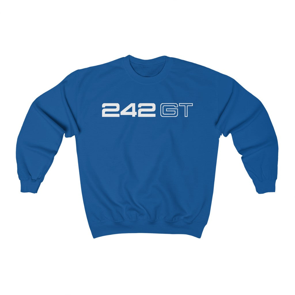 "242 GT" White Font Colorful Crewneck Sweatshirt