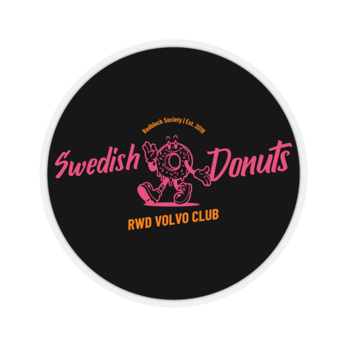 Swedish Donuts Black Sticker