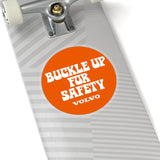"Buckle Up" Orange White Kiss Cut Sticker
